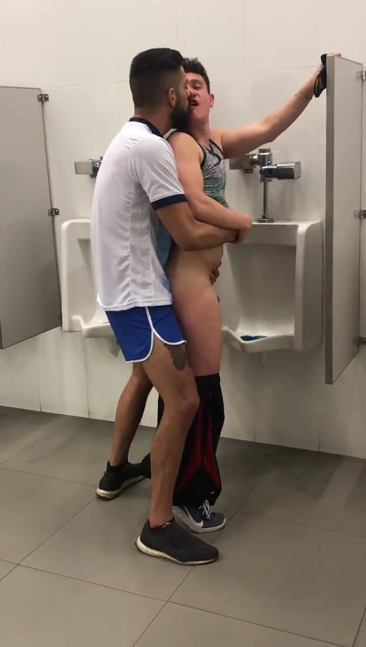 Toilet Gay Fuckers Having A Wild Quickie