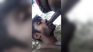 Kinky outdoor fun between horny gay strangers