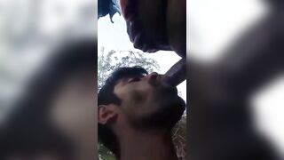 Kinky outdoor fun between horny gay strangers