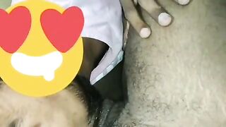 Slutty horny boy sucking a big brown cock