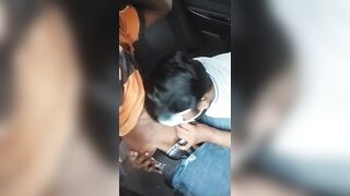 Car gay blowjob to a horny Uber driver