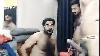 Indian gay threesome of horny guys sucking dick