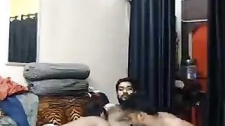 Indian gay threesome of horny guys sucking dick