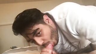 Punjabi gay man sucking a white daddy's cock