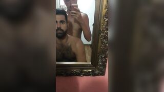 Gay lovers fucking raw in front of mirror