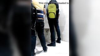 Toilet handjob video of horny gay strangers