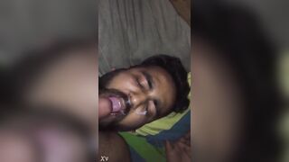 Tamil bottom sucks and swallows cum