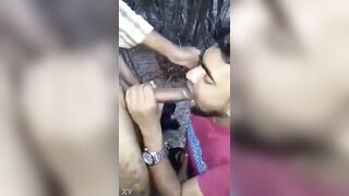 Punjabi farm worker mouth fucking with cum on face